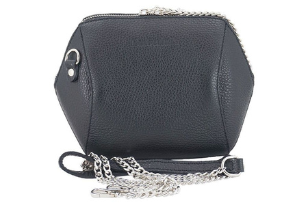 Torebka listonoszka na łańcuszku - Czarna