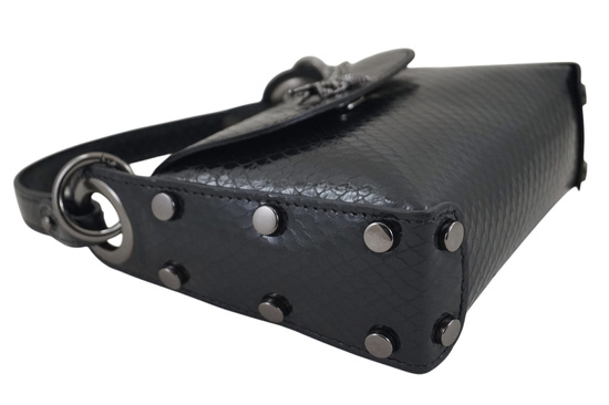 Lakierowana torebka wizytowa skórzana - Czarna