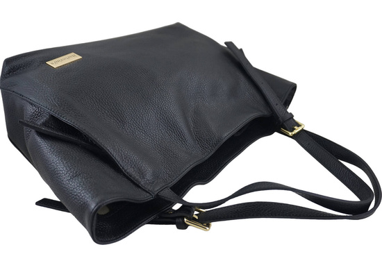 Modna shopperka damska na ramię - Czarna 