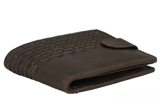 Ekskluzywny portfel męski z zapięciem - Brązowy ciemny 