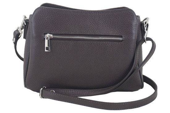 Listonoszka skórzana z zamszem - Brązowa ciemna