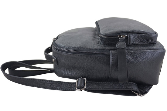 Elegancki plecak skórzany - Czarny 