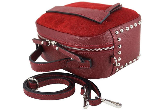 Barberini's - modna listonoszka z nitami - Szara ciemna 