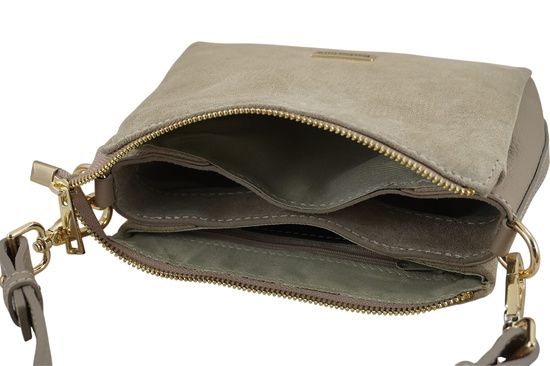 Zamszowa listonoszka damska Barberinis - Beżowa 