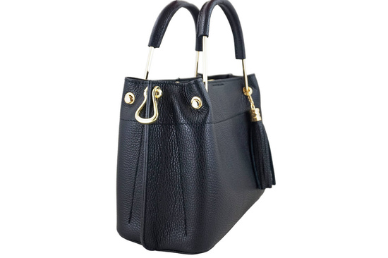 Torebka kuferek damski skórzany - Czarny