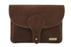 Zamszowa listonoszka na szerokim pasku - Brązowa 