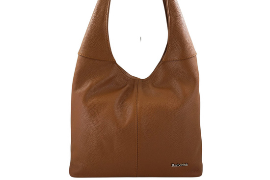 Modna torebka worek na szerokim uchwycie - Brązowa jasna