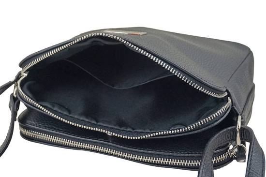 Torebka skórzana damska włoska - Czarna 