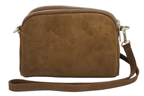 Mała torebka zamszowa wieczorowa - Brązowa jasna 