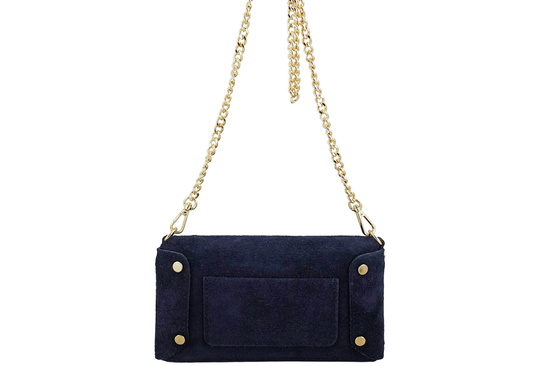 Zamszowa kopertówka na łańcuszku Barberinis - Granatowa 