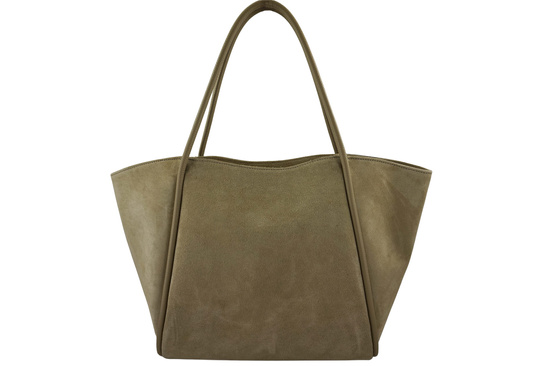 Barberinis - torebka duża zamszowa na ramię - Beżowa 