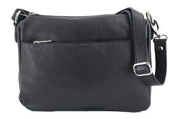 Listonoszka ze skóry naturalnej - Czarna