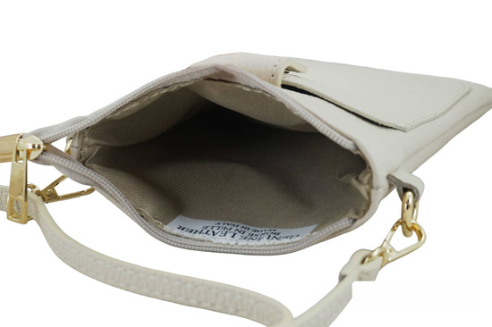 Torebka skórzana / etui na telefon - Beżowe jasne 