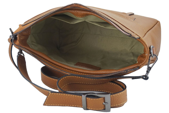 Torebka listonoszka na regulowanym pasku - Beżowa ciemna 