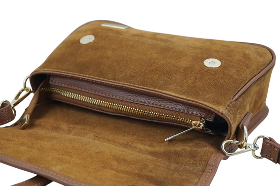 Zamszowa torebka damska Barberinis - Brązowa jasna