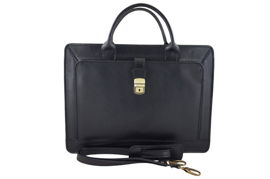 Aktówka męska skórzana Barberinis - Czarny 