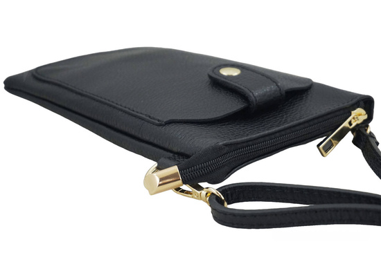 Torebka skórzana / etui na telefon - Czarne