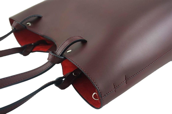 Torebka skórzana damska - Barberini's - Granatowa 