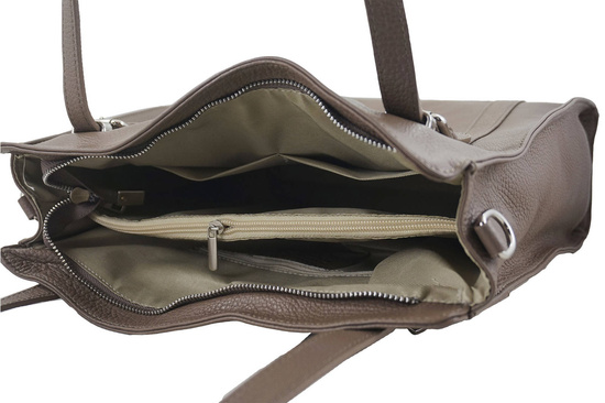 Miękka torba skórzana damska - Zielona 