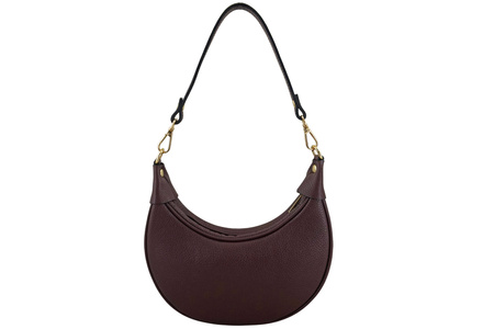 Subtelna mini torebka z miękkim zamszem i złotymi detalami - Bordowa