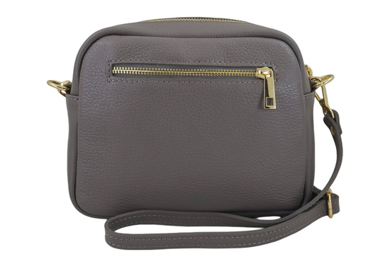 Torebka skórzana na ramię pikowana - Szara 