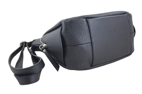 Klasyczna listonoszka skórzana - Czarna 