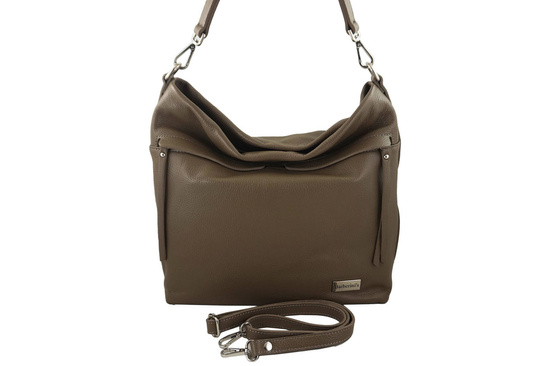 Miękka torebka worek na ramię - Beżowa ciemna