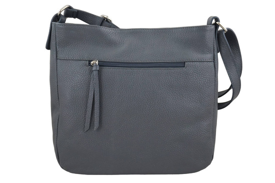 Torebka codzienna skórzana damska - Szara ciemna 