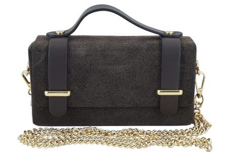 Zamszowa torebka Barberinis wizytowa - Brązowa ciemna