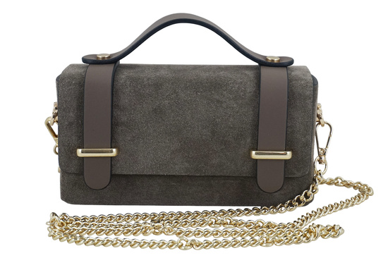 Zamszowa torebka Barberinis wizytowa - Beżowa ciemna