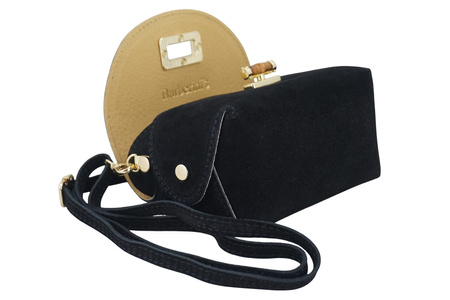 Mała torebka zamszowa wizytowa - Czarna 