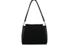 Torebka miejska z naturalnego zamszu i skóry - Czarna