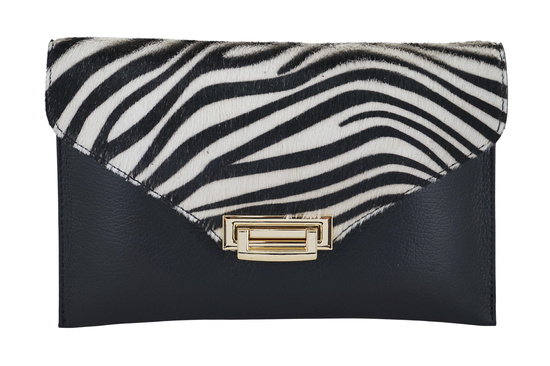Elegancka kopertówka z modnym printem - Czarna