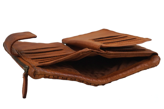 Ekskluzywny portfel z miękkiej skóry - Brązowy 
