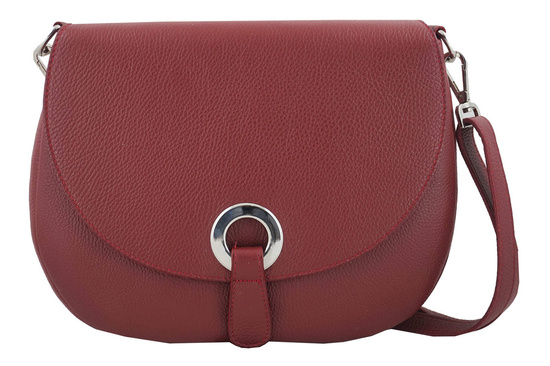 Duża torebka listonoszka ze skóry - Zielona ciemna 