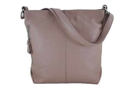 Torebka damska skórzana na ramię Różowa pudrowa