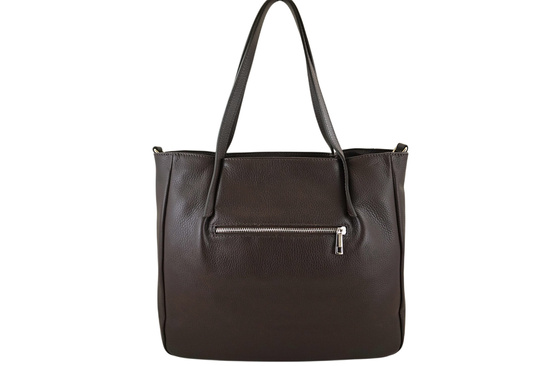 Shopperka damska skórzana Barberinis - Brązowa ciemna