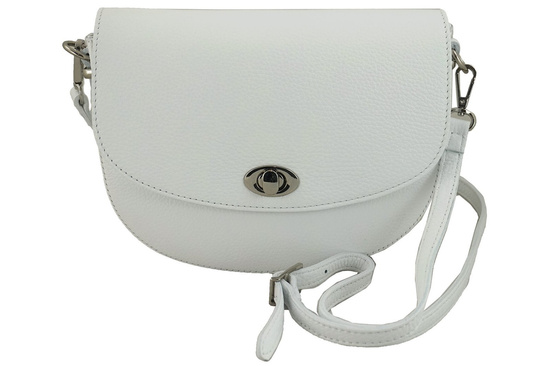 Listonoszka skórzana z ozdobnym zapięciem - Czarna