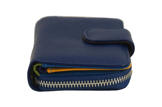 Portfel skórzany młodzieżowy - kolorowy Granatowy