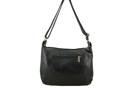 Pojemna torebka na ramię z kieszenią - Czarna 