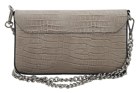 Mała skórzana torebka wizytowa - Beżowa