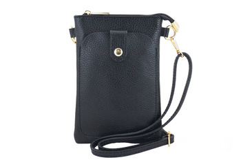 Torebka skórzana / etui na telefon - Czarne