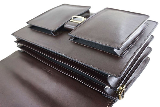 Aktówka męska - skóra naturalna - Czarna