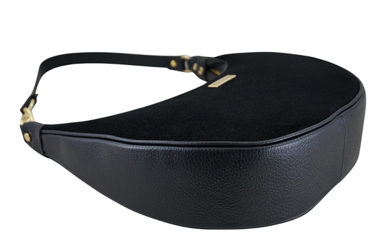 Stylowa torebka z zamszowym wykończeniem - Czarna