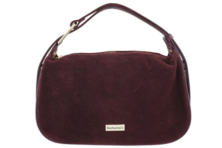 Elegancka torebka zamszowa na ramię - Bordowa 