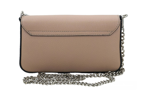 Modna torebka skórzana włoska - Różowe pudrowe 