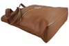 Worki skórzane klasyczne A4 z kieszenią - Brązowy jasny