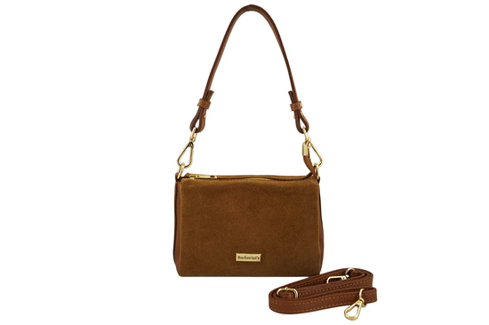 Zamszowa listonoszka damska Barberinis - Brązowa jasna 