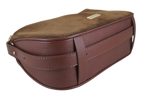 Elegancka torebka zamszowa na ramię - Brązowa 