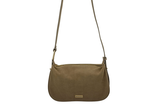 Elegancka torebka zamszowa na ramię - Beżowa 